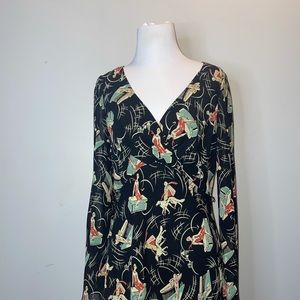 Liz Claiborne retro printed dress